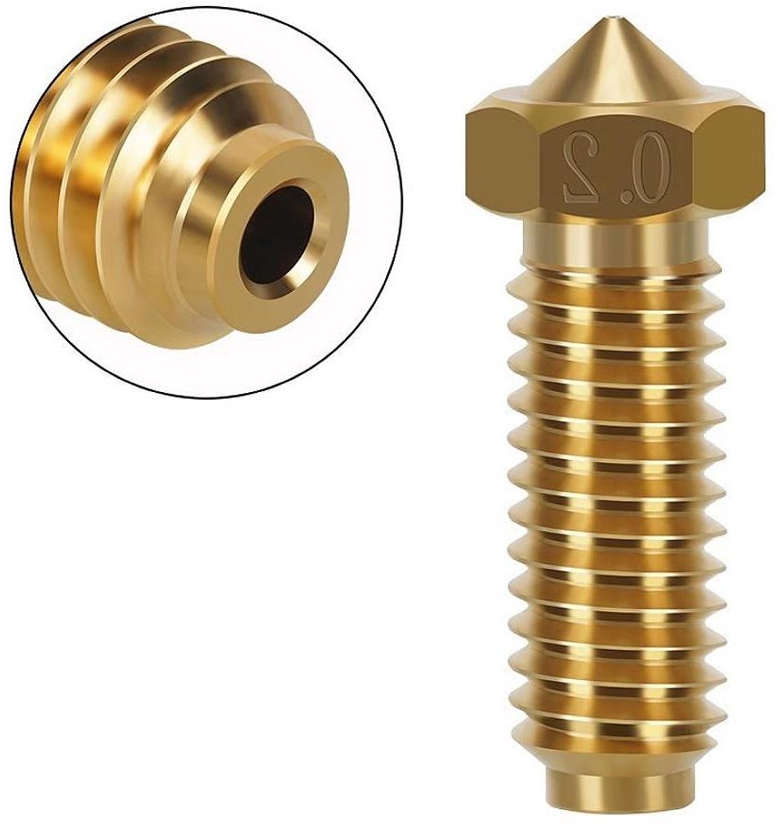 Messing Nozzles - 3D Printer Onderdelen - Precisie Printen - Vier Maten Kit - 0.2 tot 0.8mm - Messing