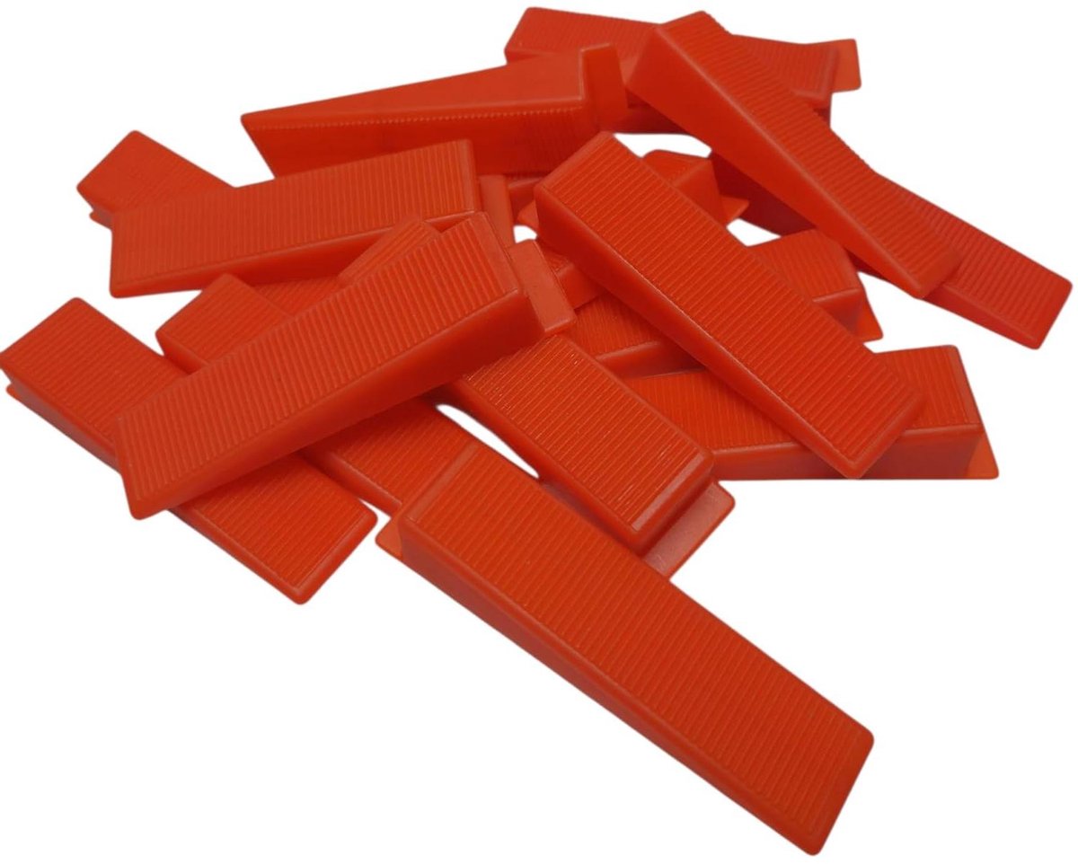 Tegel nivelleringssysteem - Wiggen - Tegels leggen - Herbruikbare wiggen - 2000 stuks - Rood