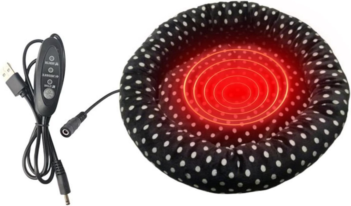 Verwarmde Kattenmand Voor Binnen | USB Verwarmde Slaapmat Met 3 Verwarmingsstanden,Slaapnest Voor Huisdieren, Katten Honden Kittens Puppy's Buitenshuis Gebruik In De Winter Bij Koud Weer