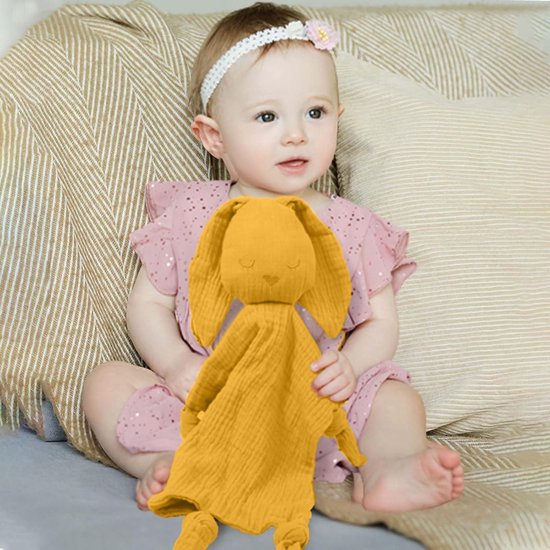 Generico Veiligheidsdeken voor jongens en meisjes, veiligheidsdeken voor kleine kinderen, veilige en veilige pluche dierendeken konijnen als cadeau, rustgevende handdoek — afbeelding 2