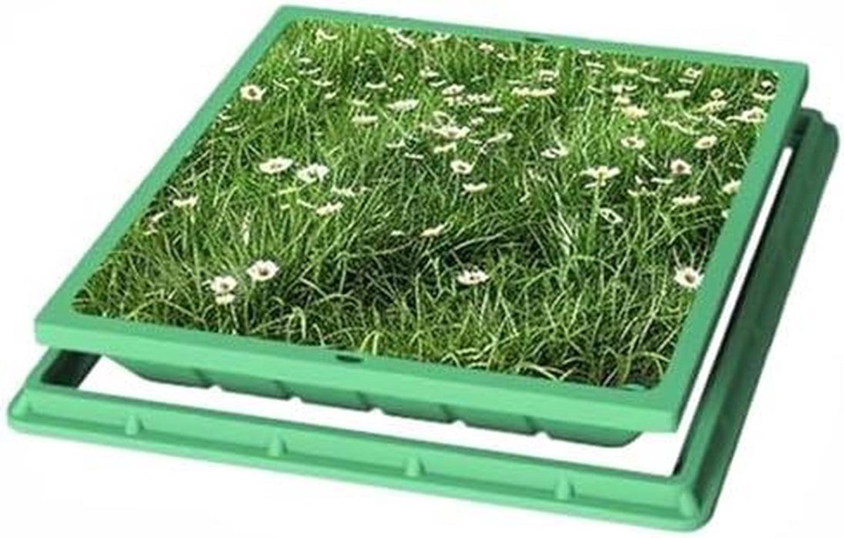 Verzonken Putdeksel - Afdekking Hars - Tuin Afwerking - Verborgen Design - 60x60cm - Groen