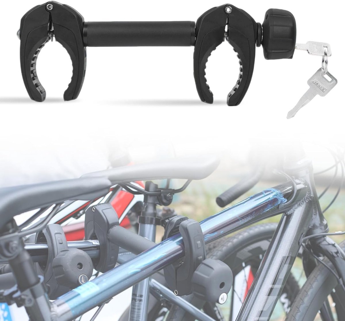 Korte Rahmenhouder 32 cm voor Fietsen, Verstelbare Fietshouder, Bevestigingsklem voor Motorhome Wielen, Veilig en Stevig