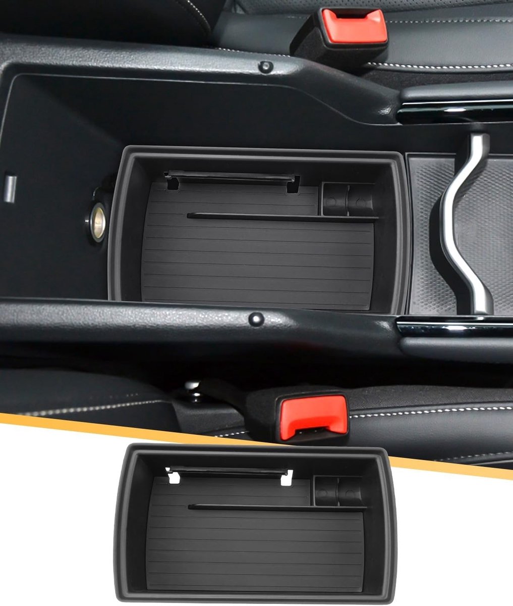 Center Console Opbergdoos voor Tiguan III - Organiser met Antislipmat voor Armsteun en Handschoenenvak, Perfecte Accessoires voor Auto-interieur