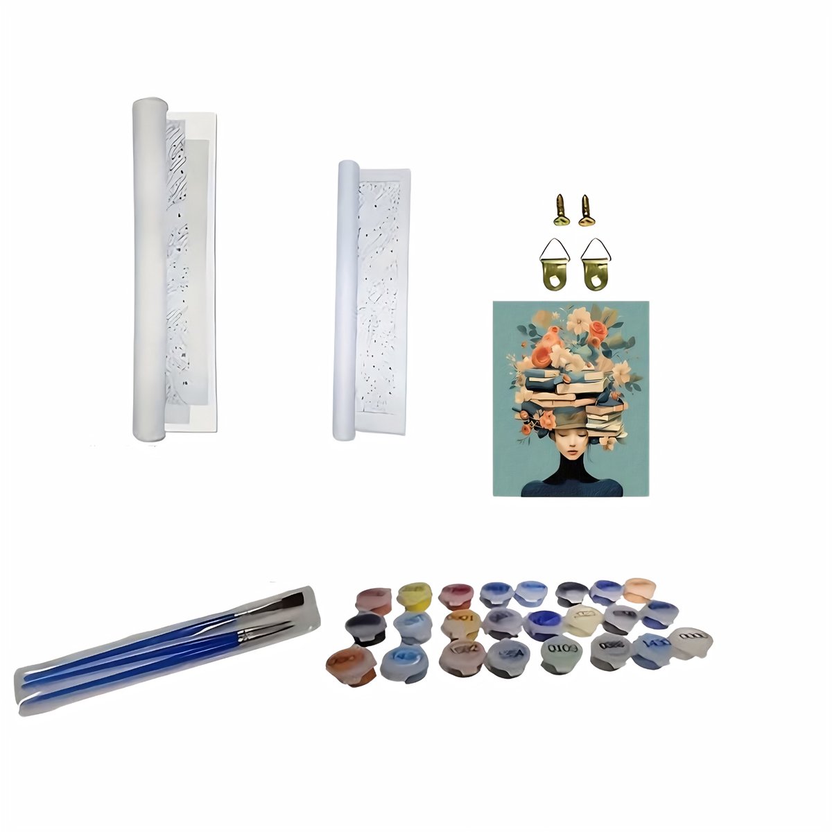 Nalovi - Schilderen op nummer - Op Doek - Vrouw met bloemen - 50x40 - Hobbyset - DIY schilderen voor volwassenen - Creatief — afbeelding 2
