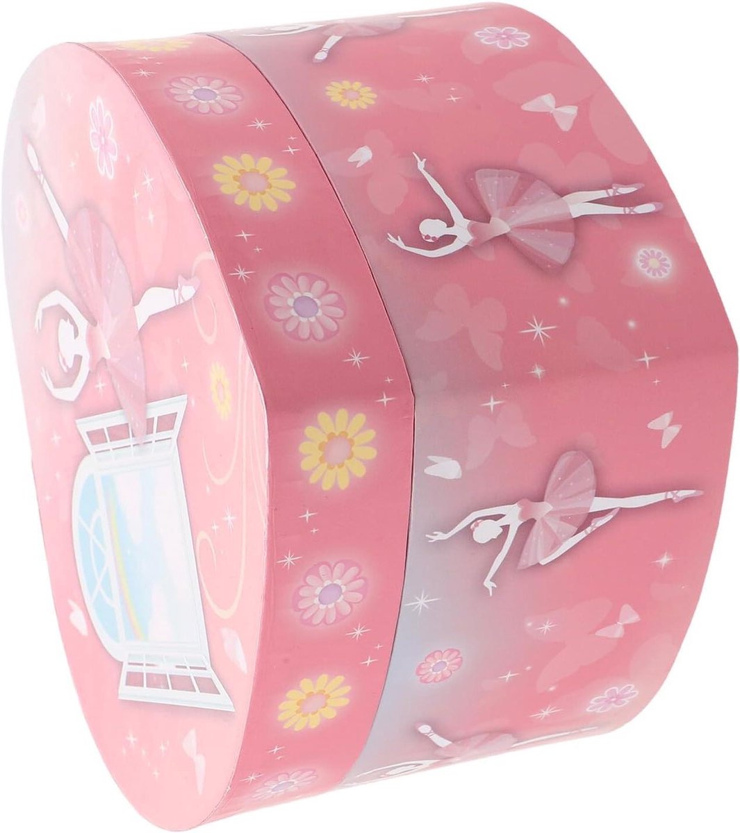 Muziekdoosje Ballet - Sieradendoosje Meisjes - Sieraden Organiseren - Betoverende Ballerina - 14.5 x 13.5 cm - Roze