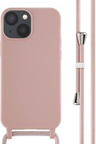 imoshion Hoesje - Geschikt voor Apple iPhone 13 Mini - Siliconen hoesje met koord - Sand Pink