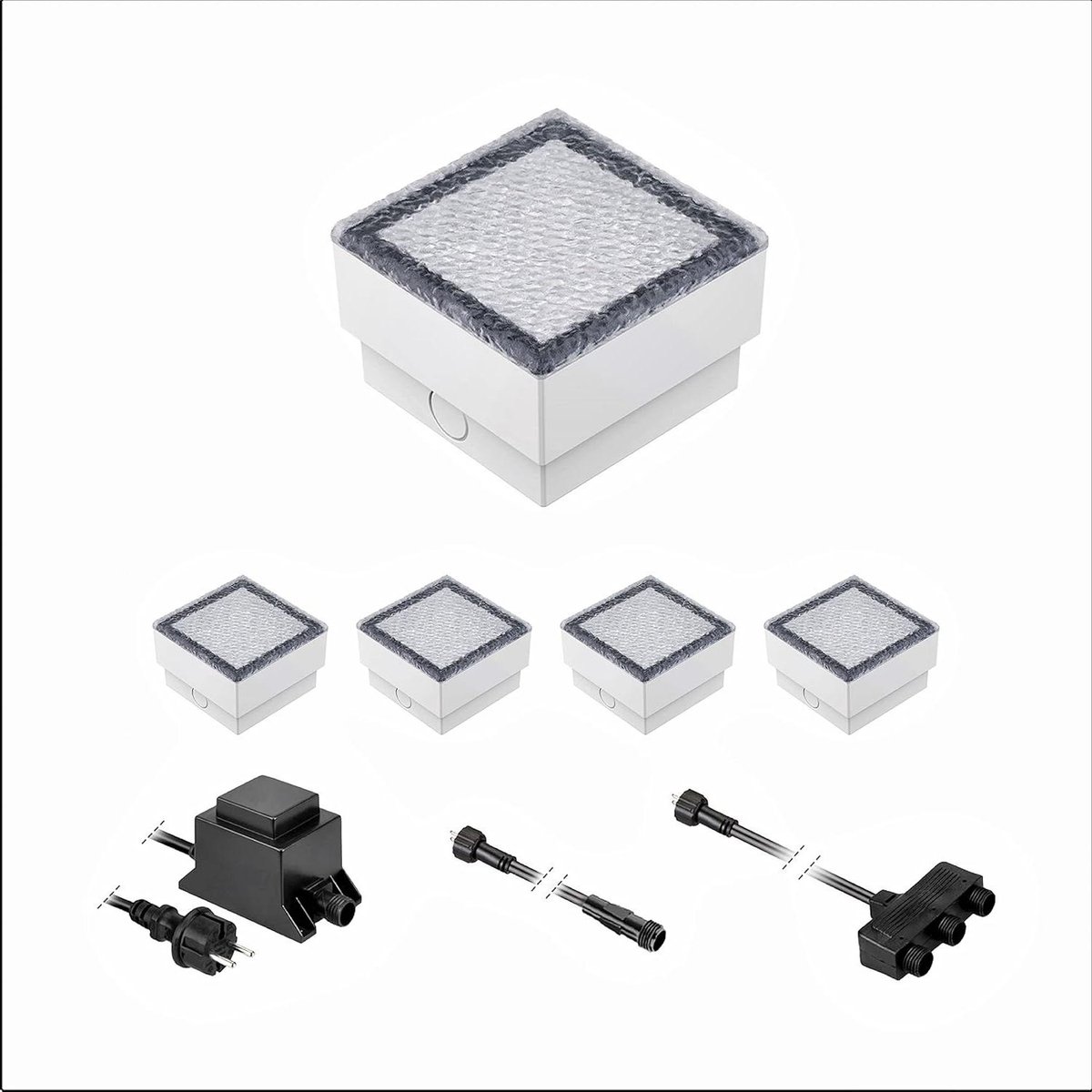 LED Stoeptegel - Grondinbouwlamp Buiten - Oriëntatie Creëren - Beloopbaar tot 500kg - Set van 5 - Warm Wit