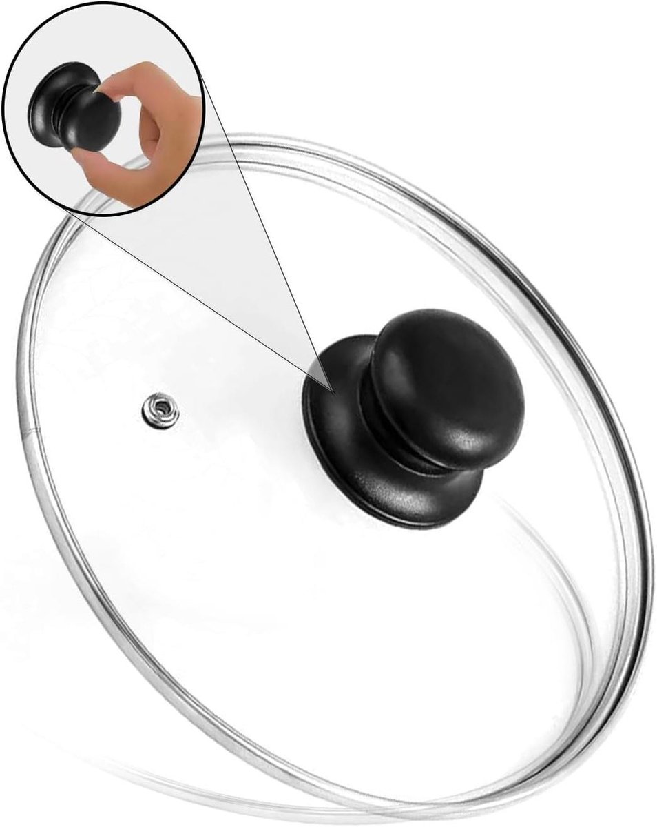 Glazen Pan Deksel - Universeel Deksel - Koken en Bakken - Met Stoomventiel - 16cm - Transparant