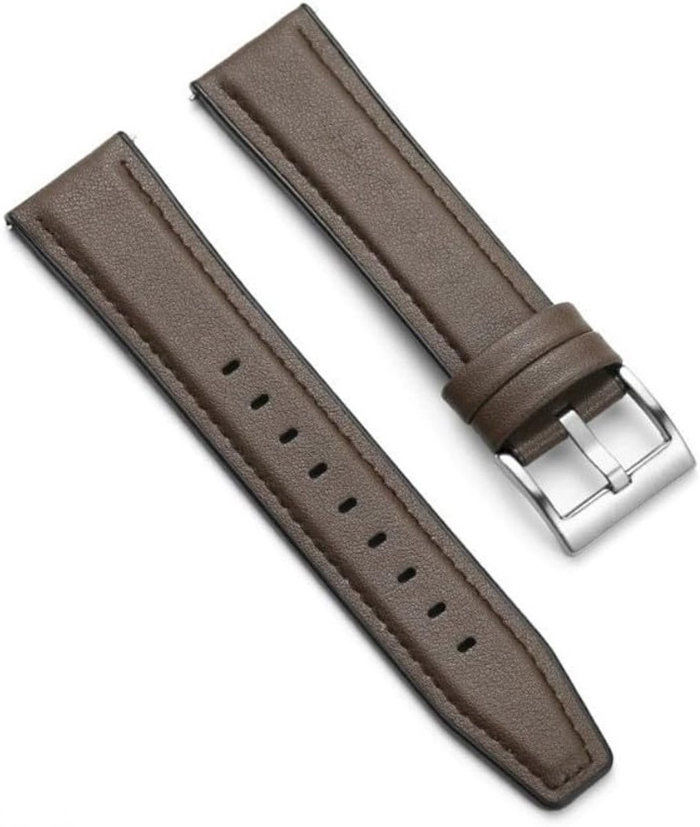 Horlogeband Leer - Reserveband Armband - Smartwatch Vervanging - 20 mm Breedte - Bruin