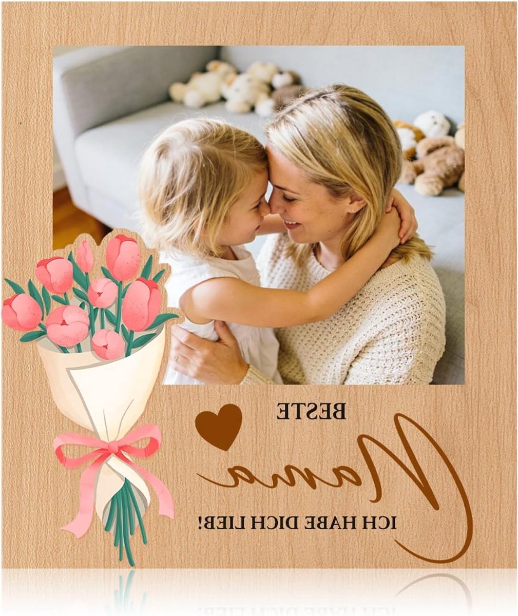 Magnetische houten fotolijst voor moederdag, verjaardag en cadeau voor mama, decoratie voo