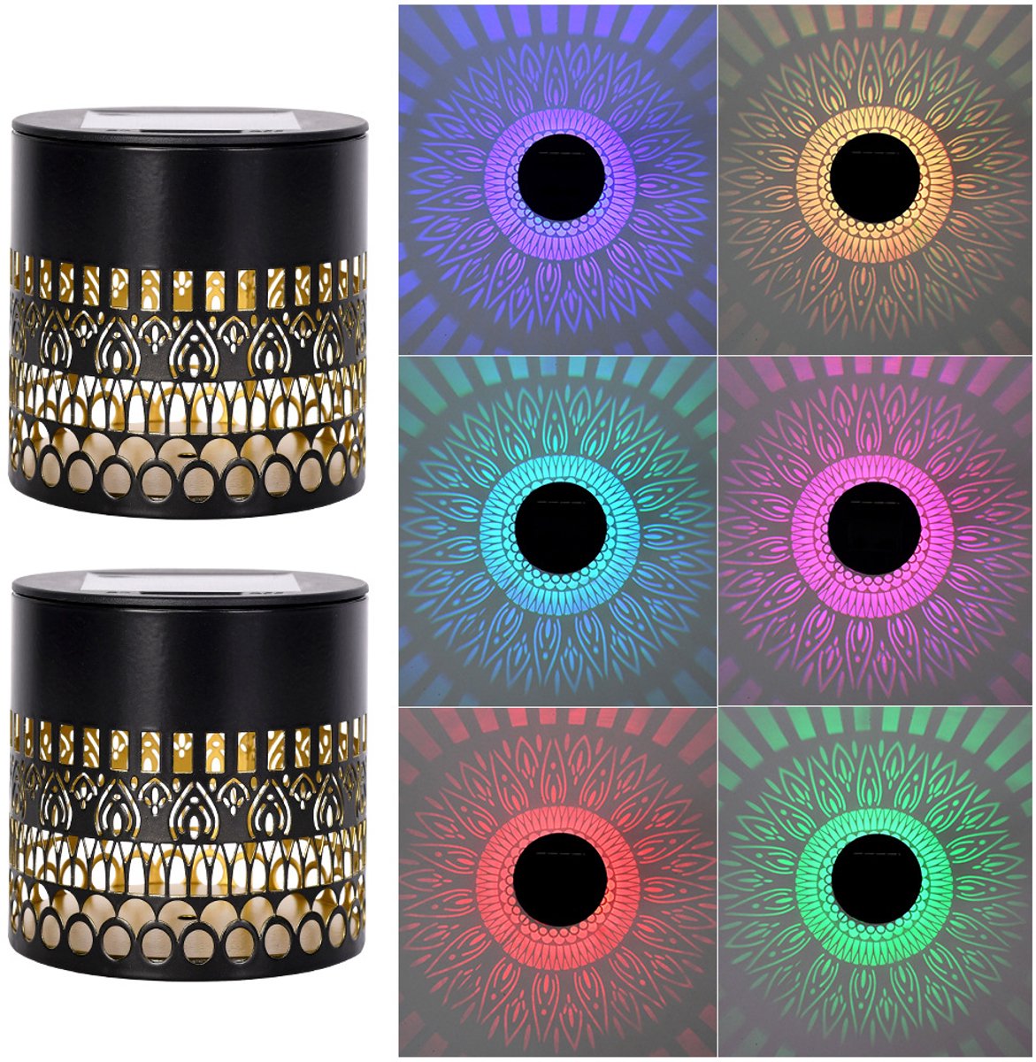 Zonne tuinlamp - Set van 2 - IP65 Waterbestendig - Warm Wit Licht - Solar Buitenverlichtin