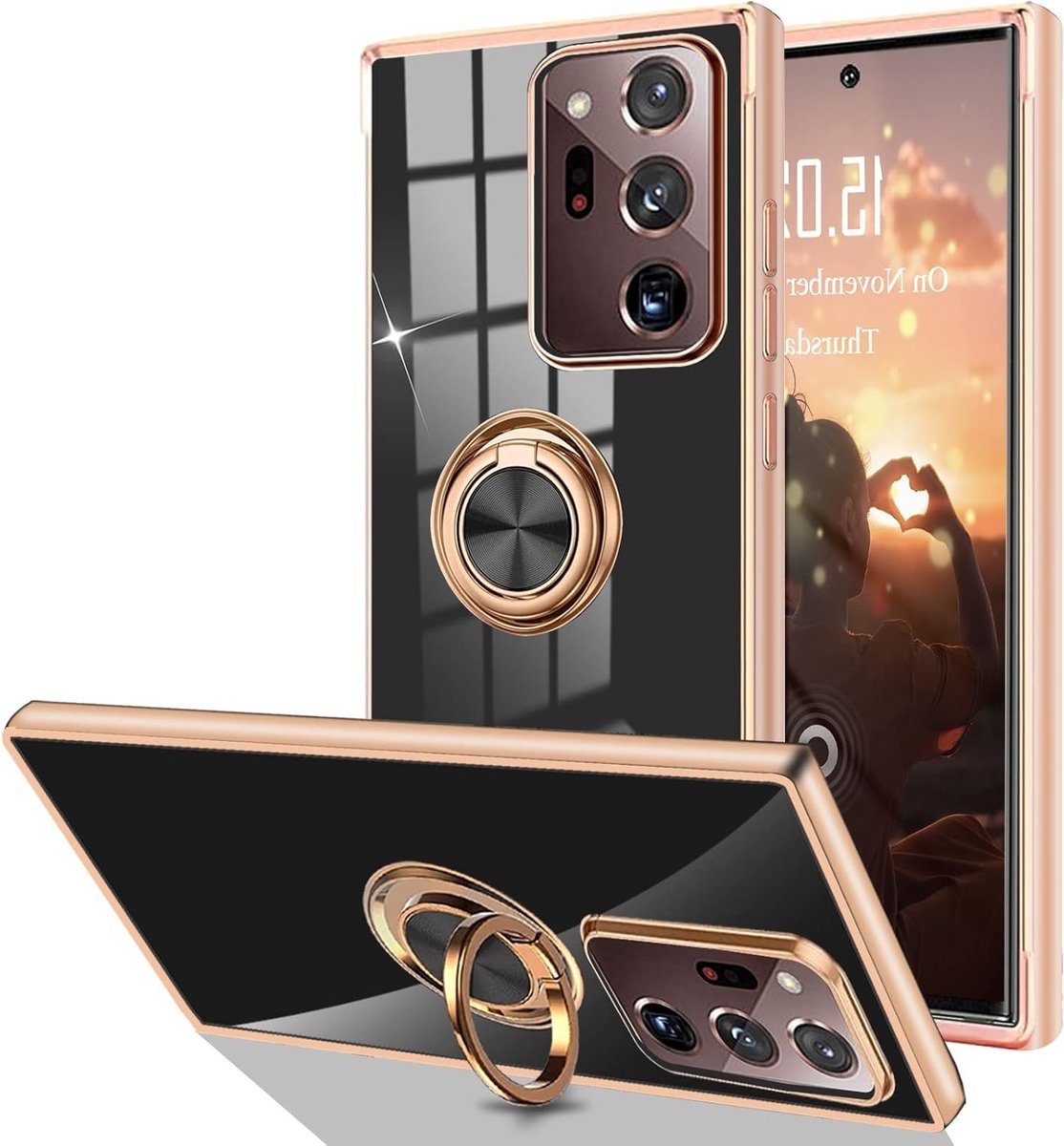Beschermende Ring Case voor Galaxy Note 20 Ultra - Rotating Silicone TPU, Ultra Licht, 360° Ring Stand, Schokbestendig en Magnetisch