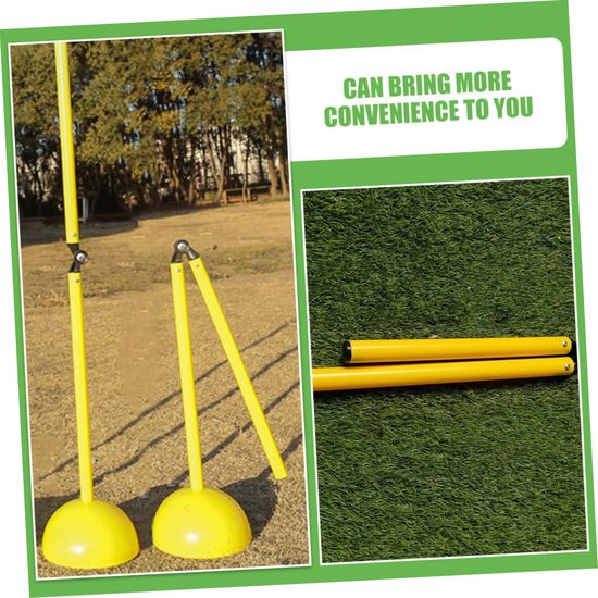 Trainingspalen Set - Sportstokken Dribbelen - Voetbaltraining Verbeteren - Duurzaam Buikspieren Metaal - 100 cm Lengte - Geel — afbeelding 2