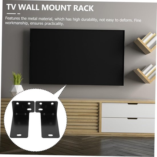 Gatuida Universal Floating Wall Shelf Soundbar Wall Bracket Soundbar For Under TV Wall Mounts For Soundbars Soundbar Bracket Soundbar Shelf TV Stands Loudspeaker Stand Metal van Merkloos — afbeelding 3