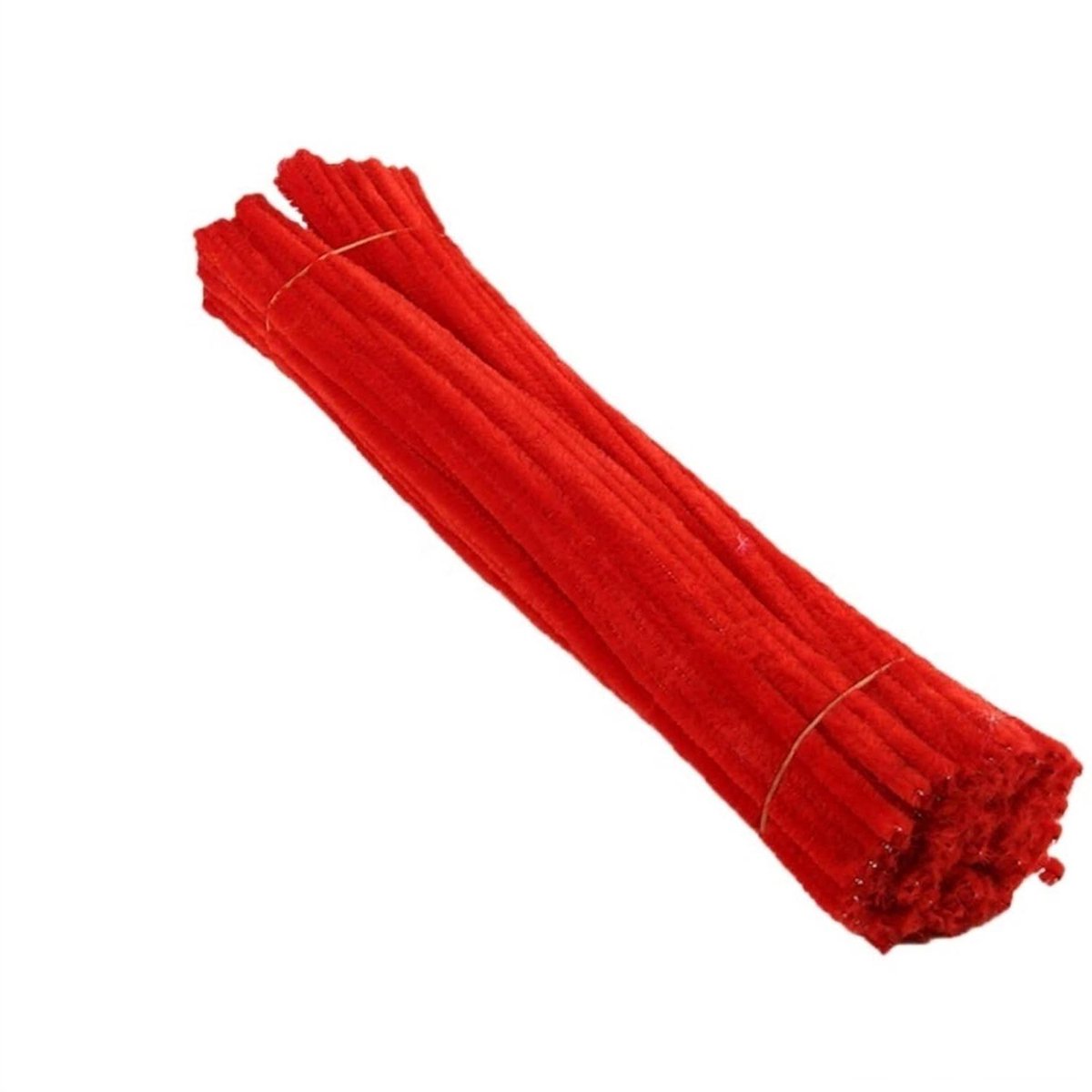 Decoratieve borstels, 50/100 stuks, pijpenragers, 27 kleuren, chenille-buis, kid, doe-het-zelf, creatief handwerkproject, pedagogisch handgemaakt, pluche strepen, Wed Decor (rood, 100 stuks)