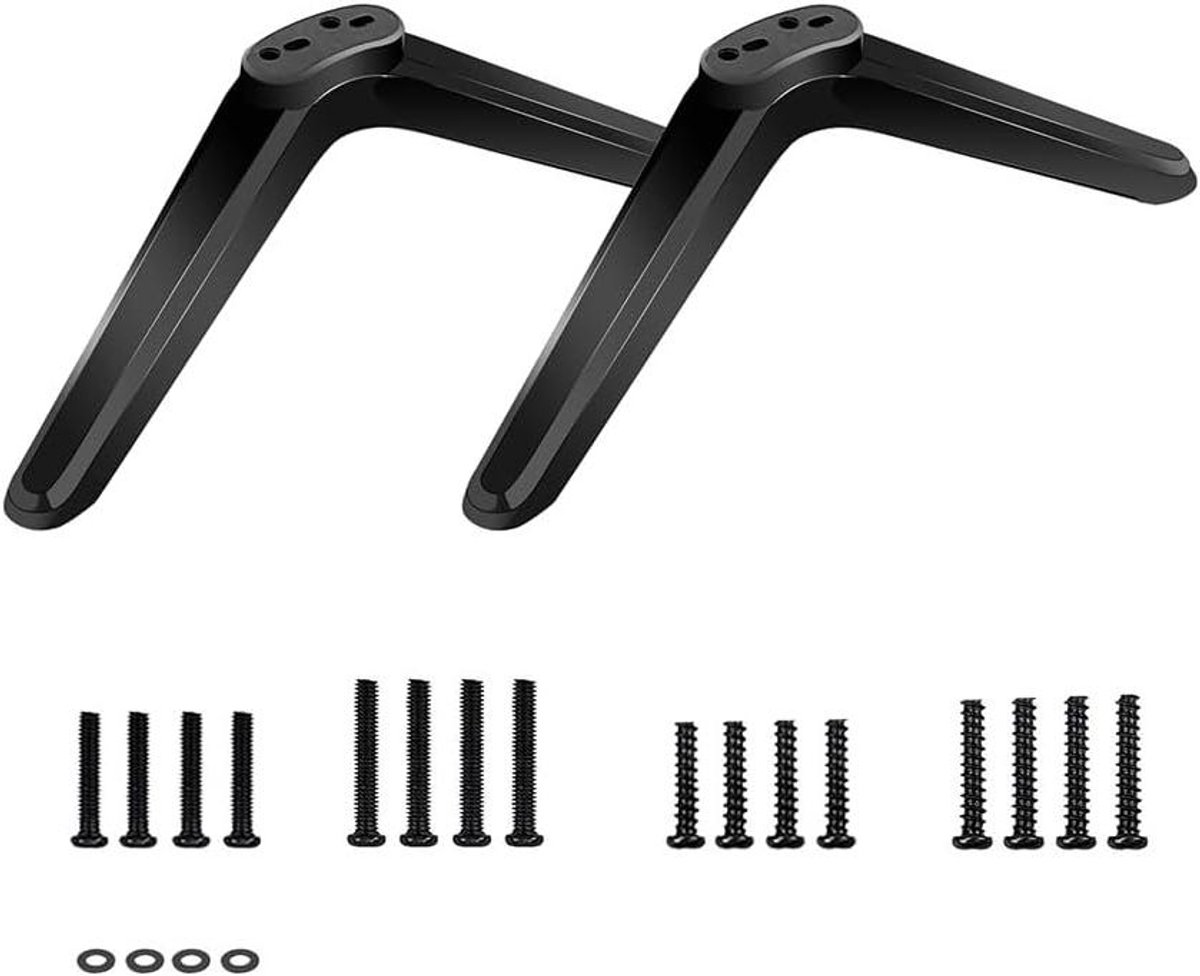 Universal TV Foot Replacement Stand Compatible with most 32 40 49 50 55 inch TVs Includes Screws and Instructions Easy to install Versatile use on a flat surface