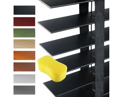 Houten jaloezieën - Privacy lamellen - Raam decoratie - Natuurlijk hout - 50 mm lamellen - Zwart