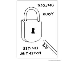 Brainbox Candy Official David Shrigley - Funny A6 Notebook - 'Unlock Your Limited Potential' - Feint Lined - Pocket Notebook Journal - Small Gift Ideas for Him Her Friends