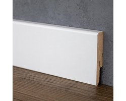 PROVISTON | Plint | Afgerond profiel | 12 x 58 x 2400 mm | MDF met folie | Wit | Moderne plint | 24 meter