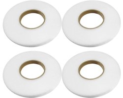 Operitacx 4 Rollen Naadtape Kledingstuktape Dubbele Sidestick Tape Webzoomtape Dubbelzijdige Tape Garenzoomtape Opstrijkbare Tape Dubbelzijdige Tape Jeanstape Geen Naaitape Doeklijm Wit