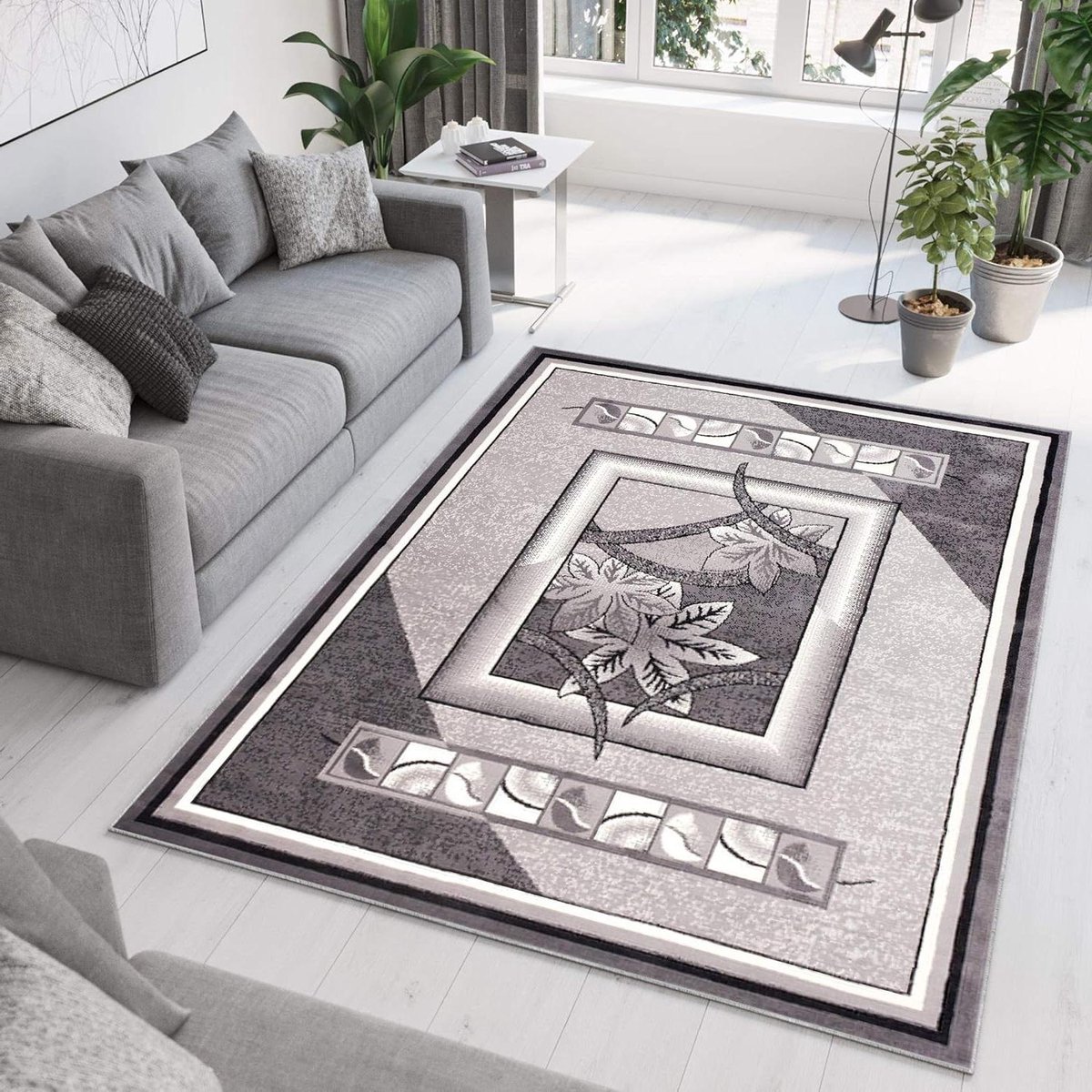Tapiso Dream Vloerkleed Grijs Woonkamer Slaapkamer Laapgolig Binnen Kleed Klassiek Rug Tap
