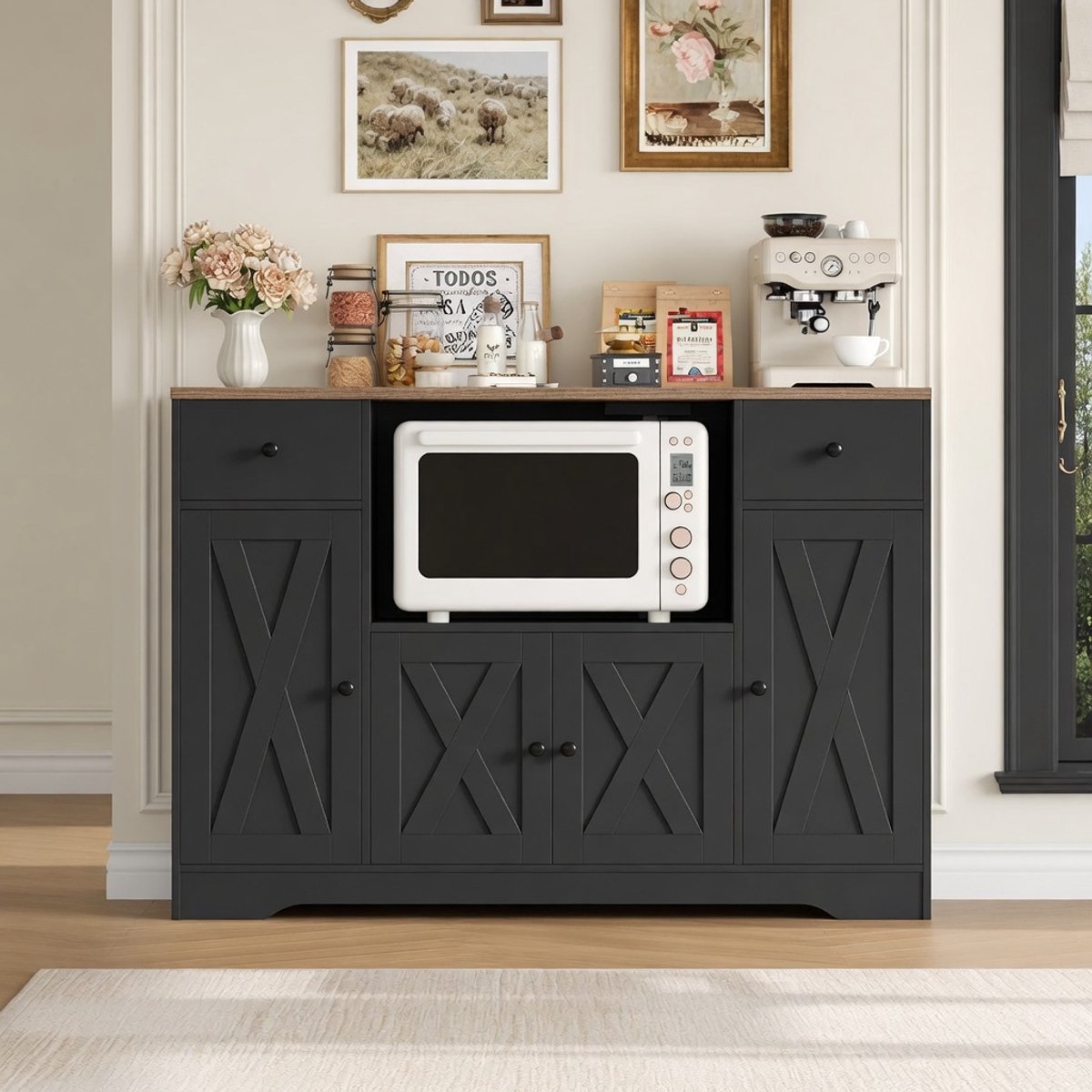 Luxe Opbergkast – Zwart – 120x85x40 cm – Industrohome