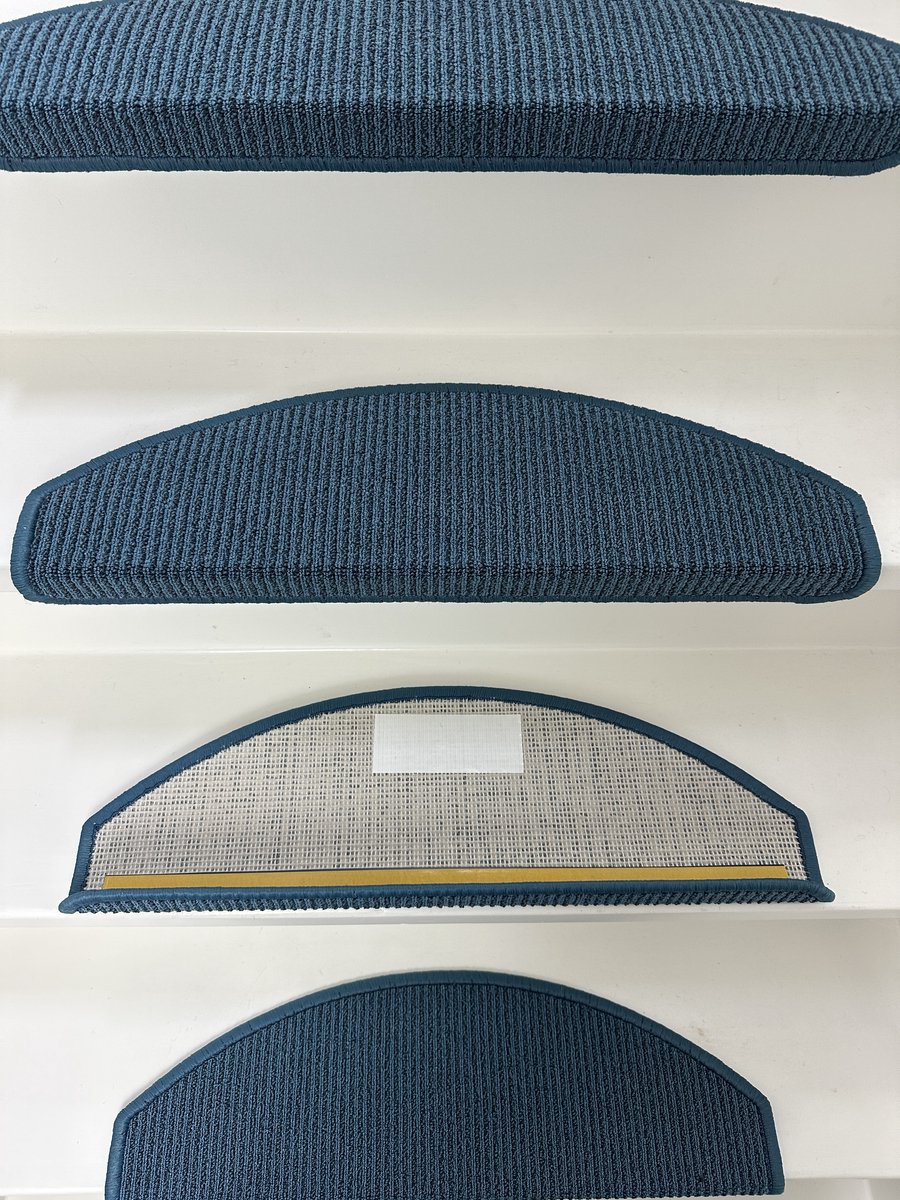 Elite Trapmatten - 13 stuks - vintage anti slip - Turquoise - 56x17x3,5cm - halve maantjes