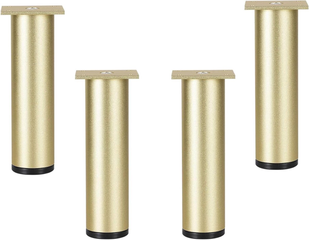 Metalen Tafelpoten - Meubelsteunen Set - Meubels Verhogen - Verstelbaar & Antislip - Set van 4 - Zwart