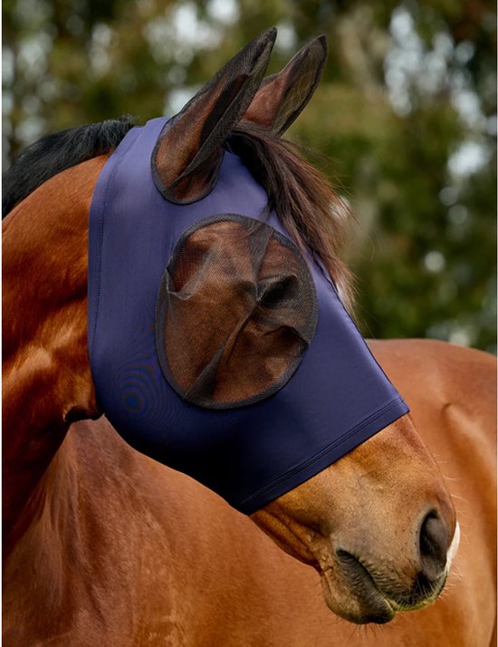 Weatherbeeta Vliegenmasker Weatherbeeta Comfitec Deluxe Stretch Met Oren Donkerblauw-zwart - PONY Weatherbeeta Vliegenmasker Weatherbeeta Comfitec Deluxe Stretch Met Oren Donkerblauw-zwart - PONY