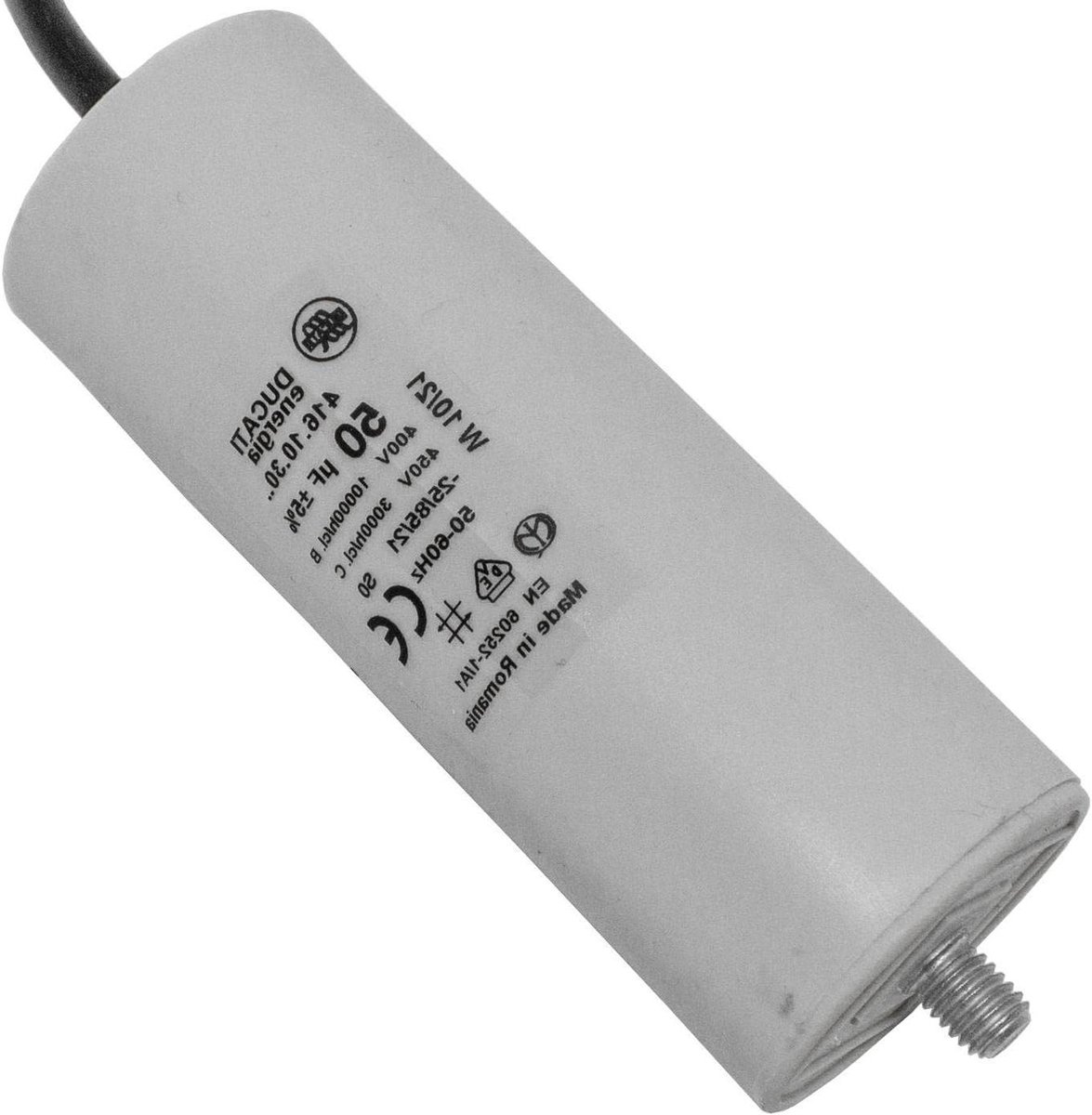 Startcondensator Motor - Motorcondensator Condensator - Motoren Starten - Hoger Vermogen - 50µF 400V 45x117mm - Zwart