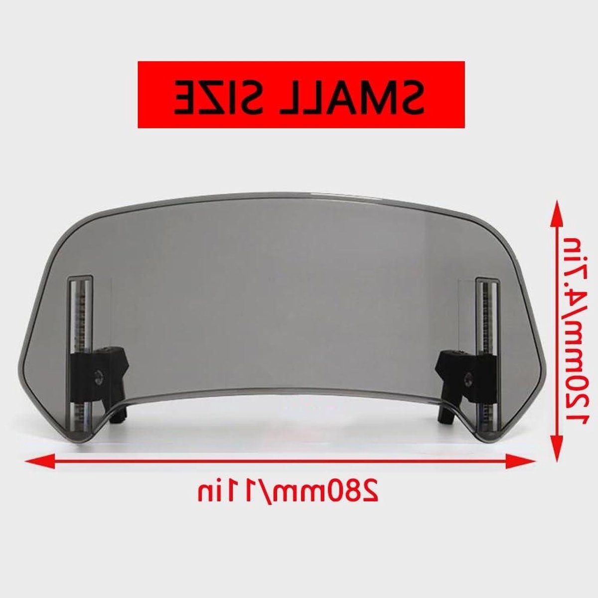 Motorfiets Windscherm - Voorruit Deflector - Comfortabel Rijden - Verstelbare Hoogte - 280 x 120 mm - Grijs