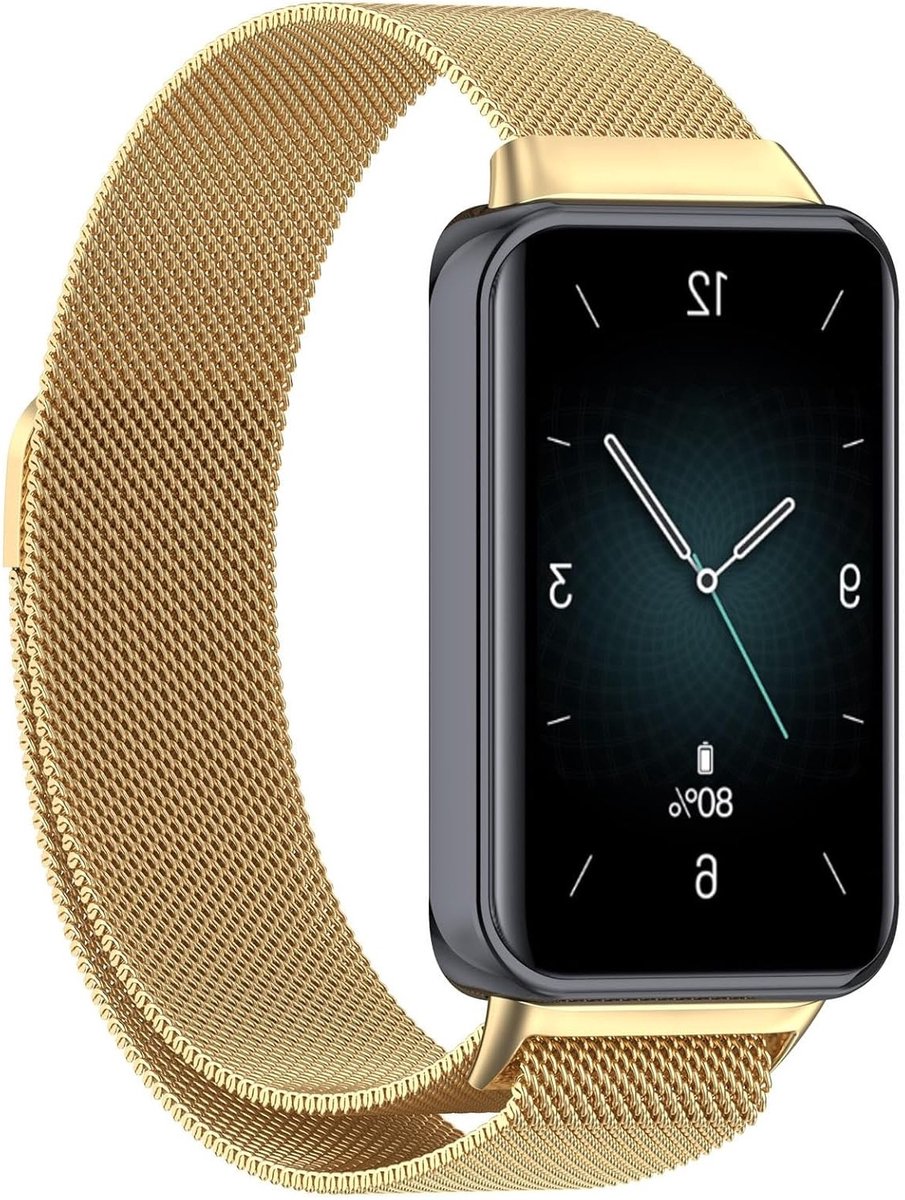 Verstelbare metalen sportband voor smartwatches - Magnetisch, ademend en stijlvol - Duurzaam in goud