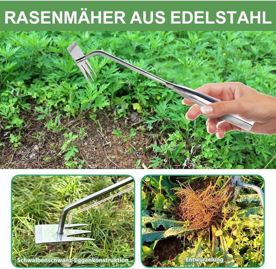 Hand Weeder Tool - Tuin Cultivator - Onkruid Verwijderen - Mangaanstaal Constructie - 4 x 8 x 4 cm - Grijs — afbeelding 5