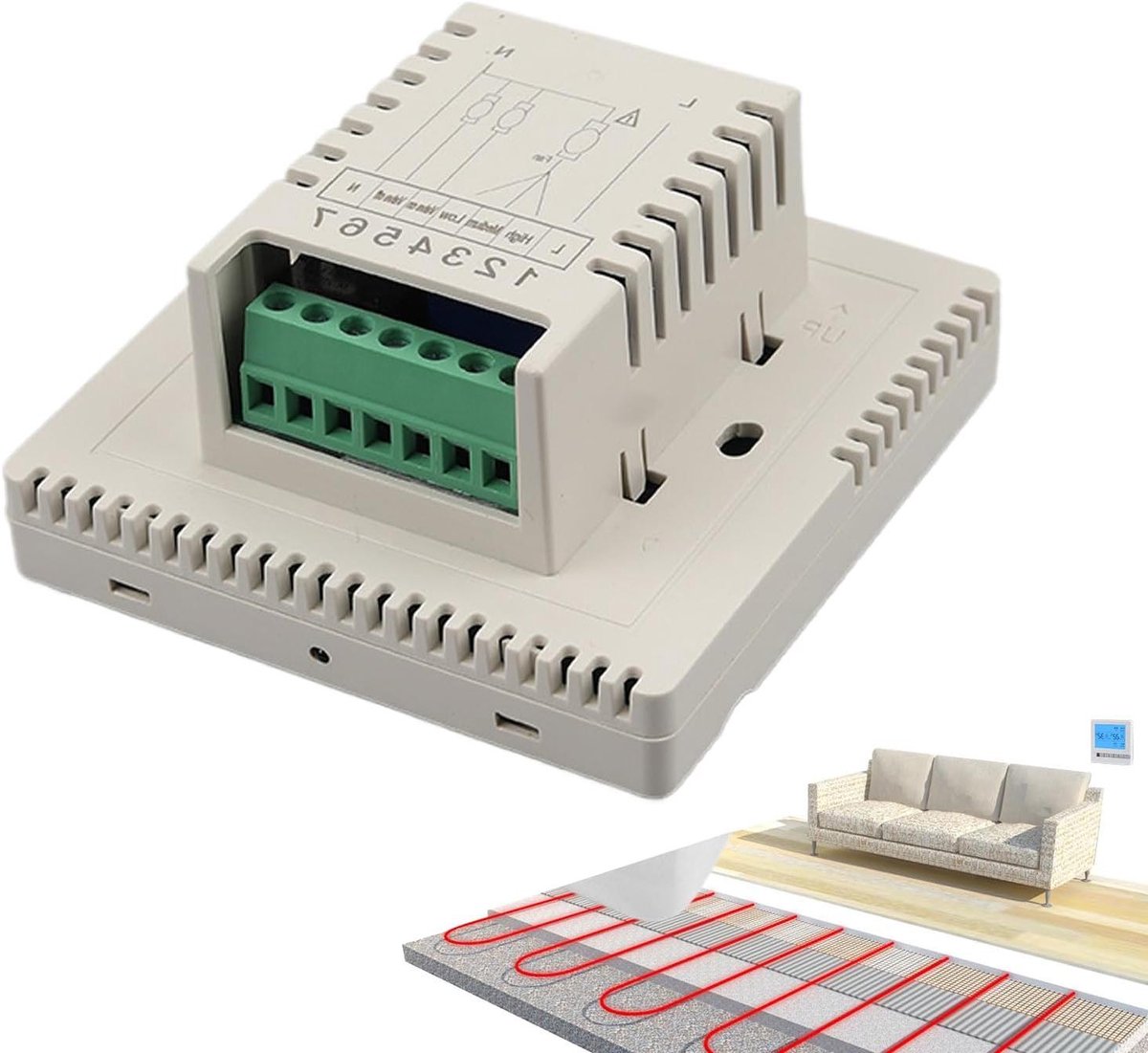 Thermostaat Woonkamer - Klimaatregelaar Binnen - Comfort Verhogend - Vorstbescherming - 9.5 cm - Wit