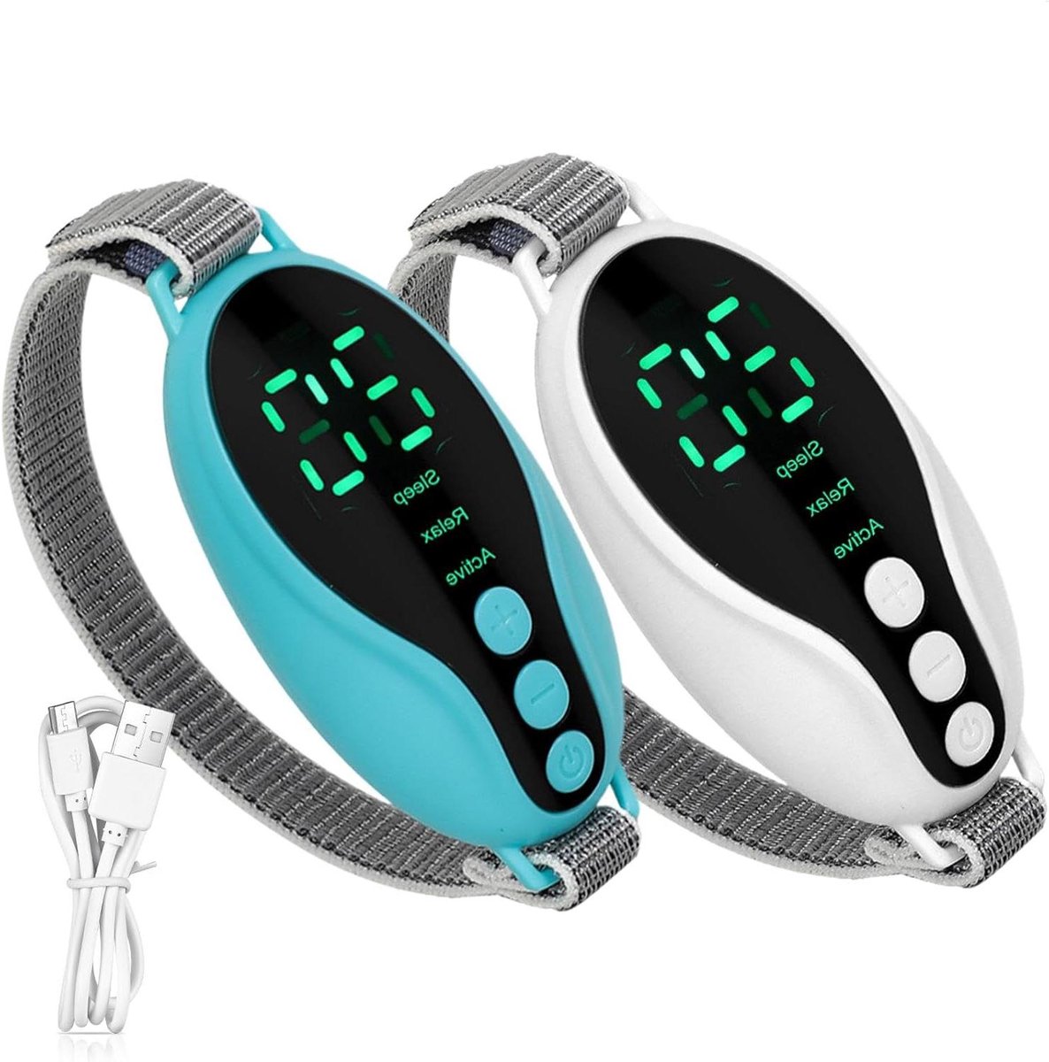 Slaap Hulp Apparaat - Microstroom Stimulator - Ontspanning Bevorderen - Draagbare EMS Technologie - 95 x 28 cm - Wit
