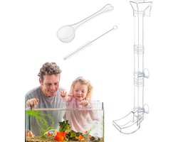 Aquarium voerslang - Voederbuis met bak - Gericht voeren - Voedselverspilling verminderen - 38 cm - Doorzichtig