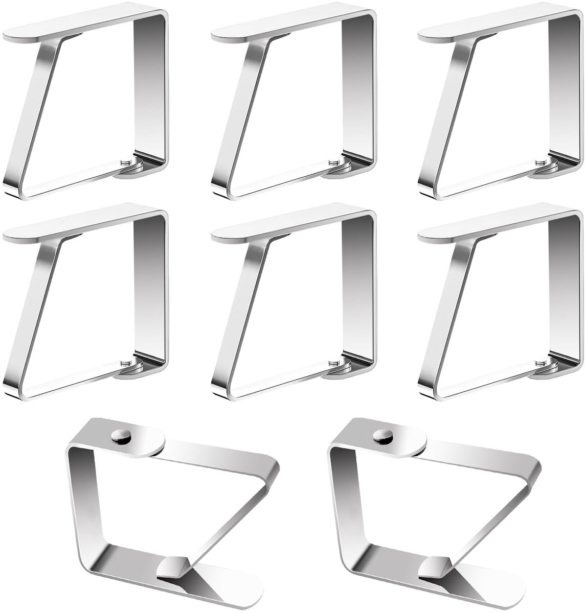 carmdering - Tafelkleedklem - Tafelkleedhouder - Roestvrijstalen Klem - Windbestendige Bevestiging - Snelle Tool-Free Montage - AISI 304 Roestvrij Staal - Trapeziumvormig Design - Veilig Voor Vingers En Stoffen - Ideaal Voor Binnen En Buiten