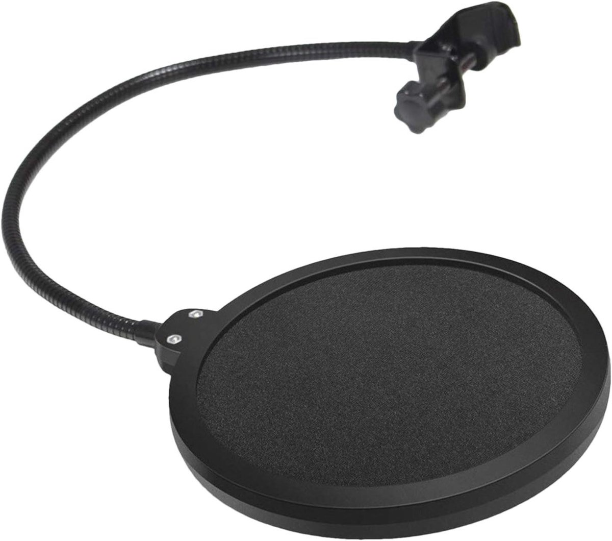 Microfoon Popfilter - Studio Windkap - Opname Geluid - Dubbele Laag - 15.5 cm Diameter - Zwart