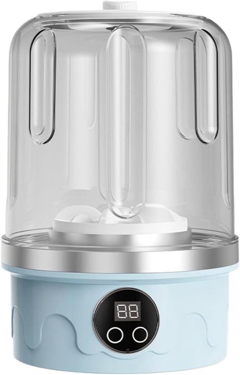 Draagbare Kledingwasser Mini Wasmachine Reizen en Camping Draadloos Opladen 1.5L Capaciteit Blauw