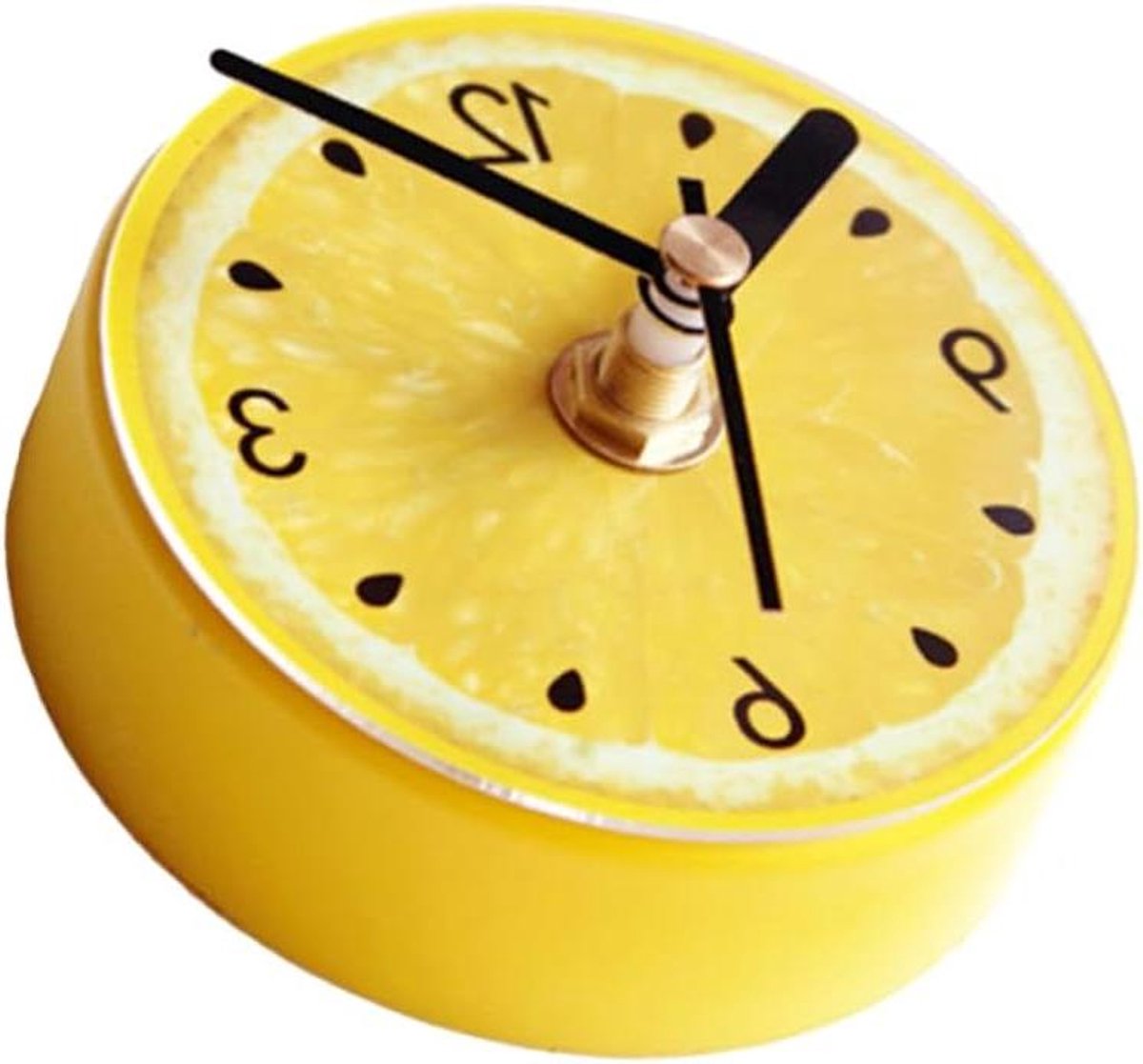Koelkast Klok Magneet - Fruit Decoratie - Tijd Aflezen - Met Berichtenfunctie - 8.5 cm - Geel