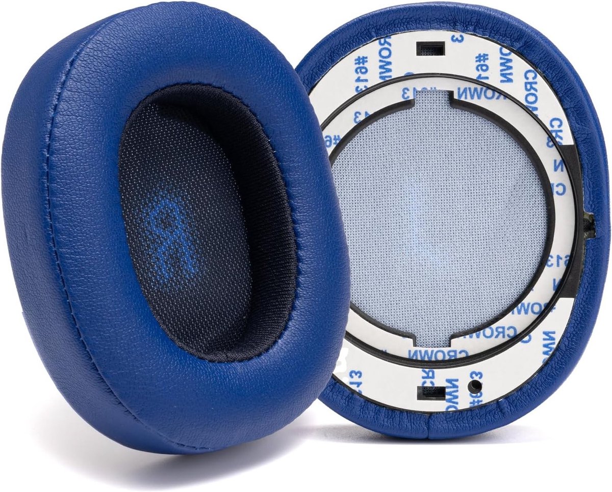 Vervangende oorkussens voor over-ear hoofdtelefoons, hoogwaardig traagschuim voor optimaal comfort en duurzaamheid, eiwitleer in blauw