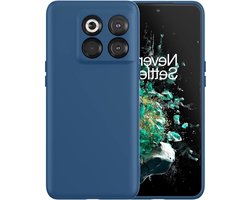 Siliconen schokbestendige telefoonhoes voor OnePlus 10T 5G, met zachte anti-kras microfiber voering, blauw ontwerp en optimale bescherming
