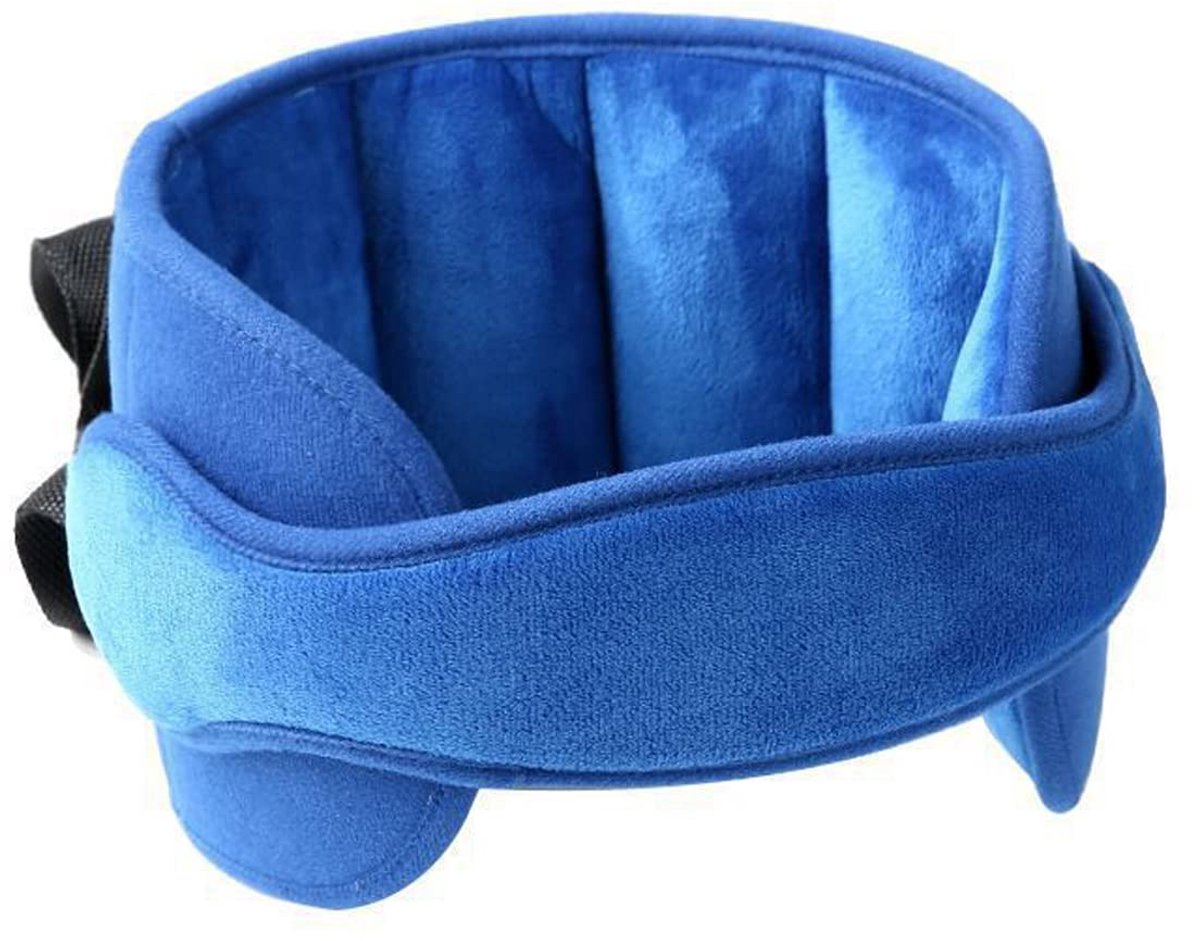 JeiibrZui Babyhoofdsteun - Verstelbaar - 1 Stuk - Blauw - Zachte Slaapondersteuning Voor Auto Kinderwagen En Reis - Universeel Voor Baby's Kinderen En Volwassenen