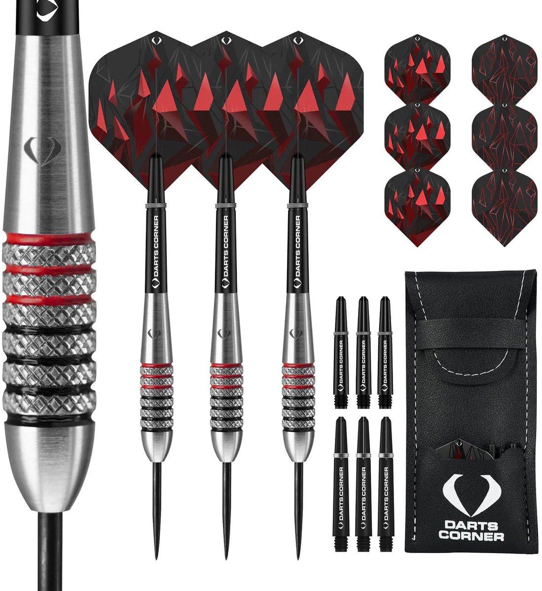 Darts Corner Astrofire Darts | Knurled Steel Tip Dart Set | 28 gram