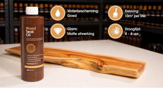 Teak Olie 500ml - Teak Hout Versterken & Beschermen - UV Bescherming - Teak Tuin Meubilair - Wood Teak Oil 500 ml