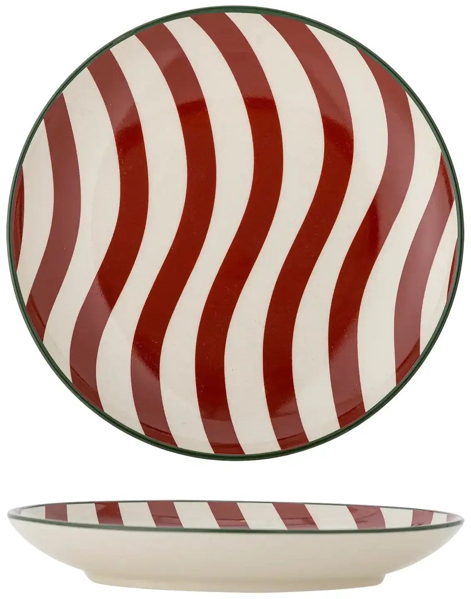 Bloomingville – Bord aardewerk rood Jolly – 16 x 3 x 16 cm