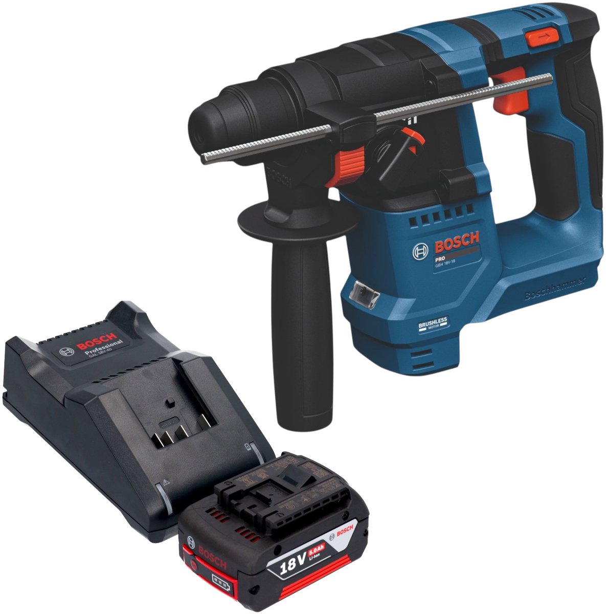 Bosch GBH 18V-18 Professional accu-boorhamer 18 V 1,5 J SDS plus Brushless + 1x accu 5,0 Ah + oplader