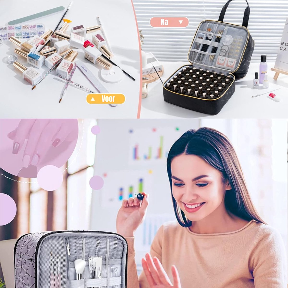 Core® Nagellak Koffer - Nagellak - Zwart - 25cm x 20cm x 24cm