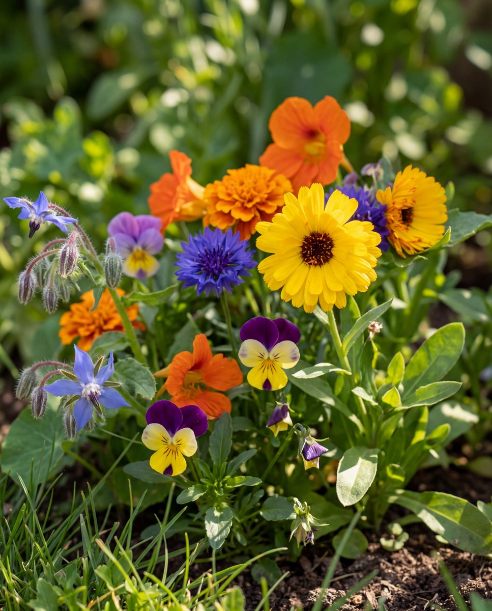 5 sets - Eetbare Bloemen Zaden Organic Eenjarig Mengsel Kleurrijk