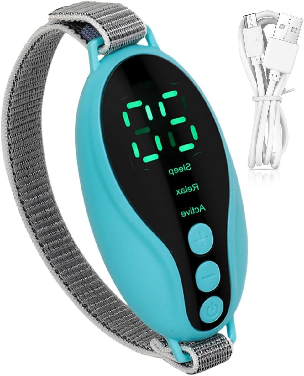 Slaaphulp Apparaat - Slaapinstrument Slaaptherapie - Sneller Inslapen - Geavanceerde Geluidsgolf - 9.5 x 2.8 cm - Blauw